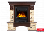 Портал Pietra Classic U (угловой) камень сланец натуральный, шпон темный дуб