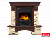 Портал Pietra Classic U (угловой) камень сланец натуральный, шпон темный дуб